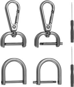 MECCANIXITY Pcs Swivel Clasp <b>Hooks</b> Detachable <b>Snap</b> <b>Hooks</b> Swivel Lobster Claw Clasps With D Rings And Screwdriver For Bag Strap P - Product Image 1