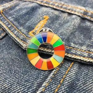 유엔 지속 가능한 개발 목표 브로치 SDG 옷깃 핀 재활용 친환경 SDG 핀 배지