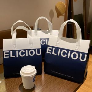 กระเป๋าเก็บความเย็นแบบมีฉนวนกันความร้อนสำหรับเครื่องดื่มกาแฟ ทำจากวัสดุรีไซเคิลแบบไม่ถักทอ พร้อมฟิล์มอลูมิเนียมสำหรับอาหารเย็น น้ำแข็ง และอาหารกลางวัน - Product Image 2