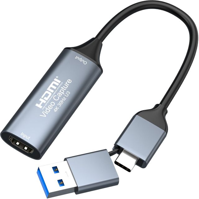 Xput HDMI Video Capture Card 4K Input to USB3.0 USB C 1080P 60FPS for Gaming Live Streaming Video Recording OBS