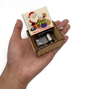 Minicaja de música personalizada, caja de música de madera con grabado láser de 100 canciones, movimiento Natural, navidad - Product Image 6