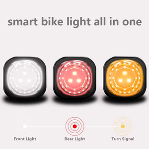 Luces Delanteras y Traseras Inteligentes Inalámbricas para Bicicleta ABS, 300LM, 6 Modos, Recargables por USB, Luz de Freno, Señal de Giro, Resistentes al Agua IPX5 - Product Image 2