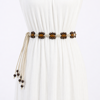 Ceinture Bohème Faite Main Personnalisée pour Femme, Ceinture de Taille Hippie Bohème Perlée en Macramé avec Pompon et Corde Cirée Tressée