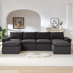 Boneless Oversized Sectional <b>Compressed</b> Foam <b>Sofa</b> Set Living Room Modern Convertible Modular Corduroy <b>Vacuum</b> Packaging - Product Image 3