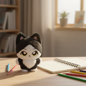 Custom Black <b>Cat</b> <b>Plush</b> Doll 10cm Doll Kpop White <b>Cat</b> <b>Plush</b> Keychain <b>Plush</b> Animal Toys with CE Soft Toys - Product Image 3