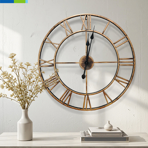 Moderne 60cm METALL Wanduhr mit Quarz-Analogzeiger, Geräuschlos, Batteriebetrieben, Abstraktes Muster, Einseitig, für Innenräume - Product Image 2