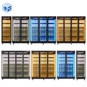 Réfrigérateur Led pour boissons avec porte vitrée Congélateur commercial pour boissons Matériel de réfrigération 2 3 4 Portes verticales en verre - Product Image 1