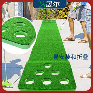Alfombra de práctica de golf Ss, 45 cm x 335 cm, césped artificial con 12 hoyos para equipos de entrenamiento en interiores y exteriores - Product Image 5