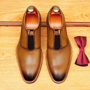 Zapatos Formales de Hombre de Alta Gama, Cómodos, con Cordones, Suela Antideslizante, Diseño Empalmado, para Bodas y Eventos, Cuero Genuino - Product Image 5