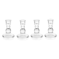 Nordic Elegant Style Kristallglas Taper Kerzenhalter Benutzer definiertes Logo Votiv behälter Langlebige Laterne Glas Kerze Dekorationen