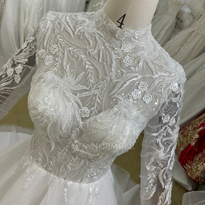 ชุดเดรส BH36ชุดแต่งงานของเจ้าสาวลายดอกไม้ลูกไม้วินเทจ Jancember - Product Image 4