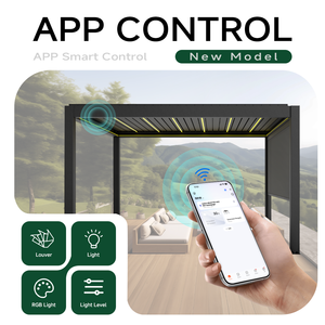 Pérgola Cantilever de Aluminio, Diseño Moderno, Techo de Láminas Impermeable, Gazebo, Pérgola para Exteriores, Sombra para el Borde de la <span class=keywords><strong>Piscina</strong></span> - Product Image 3