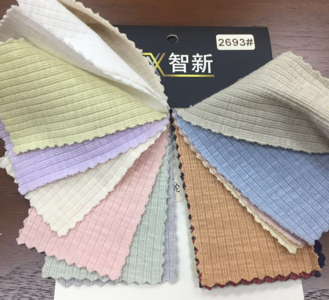 Детская эластичная ткань в рубчик из 2693 хлопка и спандекса