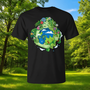 Camiseta del Día de la Madre Tierra Verde, Diosa Gaia, Unisex para Adultos, Manga Corta, Cuello Redondo, Impresión Digital Ecológica, Promocional - Product Image 3