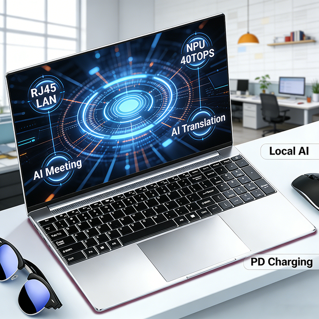 OEM New 15.6'' AMD Ryzen 7 Business Laptop with AI Accelerated Aluminium Body English Keyboard for Wholesale