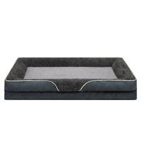 Lit pour chien en peluche et coton de luxe - Amovible et lavable, plusieurs tailles pour chiens de petite/moyenne/grande taille, utilisation en intérieur