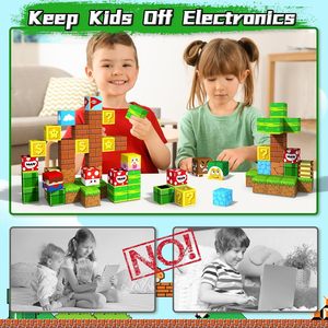 Bloques Magnéticos de Plástico, Juego de 48 Piezas, Cubos Magnéticos Grandes y Creativos para Niños, Juguetes Sensoriales Educativos, Regalo de Cumpleaños y Pascua - Product Image 4