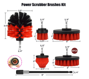 Kit de brosses à récurer électriques nettoyage ménager PP Kit de <span class=keywords><strong>perceuse</strong></span> électrique brosses pour nettoyer les baignoires toilettes voitures laver les sols - Product Image 3