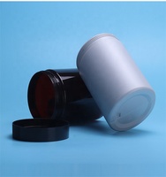 Pots cosmétiques de luxe recyclables en PET/PE de 1000 ml avec couvercles à vis, sérigraphiés et estampés or pour gommages capillaires, corporels et soins de la peau