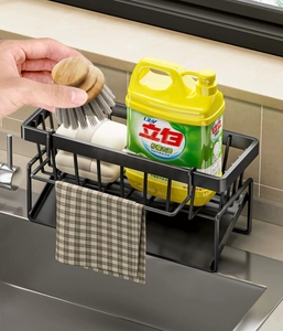 ที่วางฟองน้ำพร้อมที่แขวนผ้าเช็ดจานแบบถอดได้สำหรับอ่างล้างจานในครัว - Product Image 4