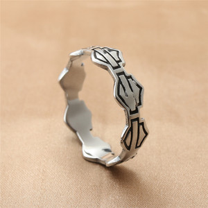 Shield Shape <b>Titanium</b> Steel <b>Ring</b> Men's Punk Style Geometric Design Silver Color Fashion Jewelry Gift 213001 - Product Image 1