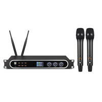 Procesador de Sonido Digital Profesional 2 en 1 con Efecto de Reverberación para Karaoke, Frecuencia UHF, 2*50 Canales, Micrófono Inalámbrico con Rango de 30-80M