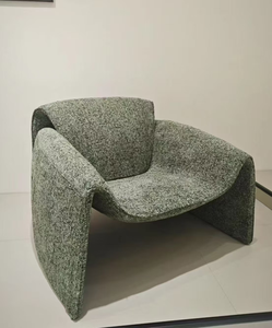Modern Fabric Lounge Chair Contemporary Design Solid Back Soft Seat Living Room Furniture Gray Color - Product Image 1