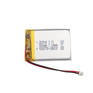 Baterai <span class=keywords><strong>3</strong></span>.7 Lipo 320 V 303040 mah untuk jam tangan pintar sel kantong isi ulang dengan PCB <span class=keywords><strong>3</strong></span> 7V baterai li-polimer - Product Image 2