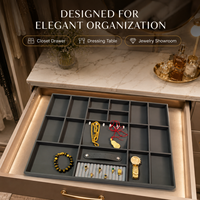 Tiroir de rangement coulissant haut de gamme personnalisé pour armoire, avec fermeture amortie, boîte de rangement à bijoux, plateau de présentation multi-emplacements pour bijoux, vente en gros