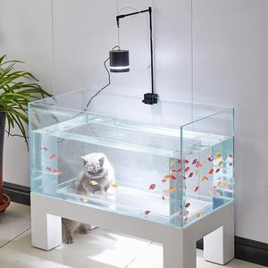 Nido de gato de vidrio ultra blanco de cinco líneas, tanque de peces interactivo de cristal dorado, Material de vidrio, Cge de gato y tanque de peces - Product Image 1