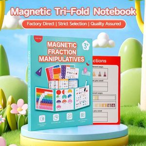 Material Didáctico <span class=keywords><strong>de</strong></span> Matemáticas para <span class=keywords><strong>Primaria</strong></span>, Libro <span class=keywords><strong>de</strong></span> Rompecabezas Magnéticos para Sumar y Restar Fracciones - Product Image 2