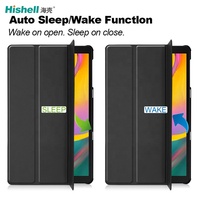 Étui de tablette en cuir PU antichoc triple pli doublure en microfibre magnétique multicolore housse de tablette pour Samsung Galaxy Tab S5E