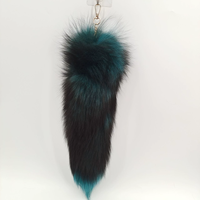 Pendentif en fourrure de renard véritable, doux, extra-large, en forme de queue de renard, fait main, pour sac, porte-clés, ornement