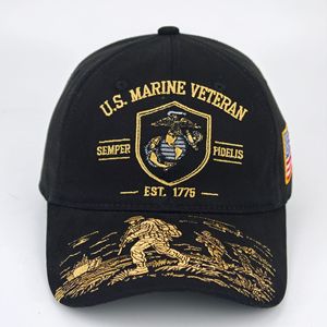Nouvelle casquette tactique pour papa, broderie lourde, style marin des États-Unis, avec patch latéral drapeau américain, casquette de baseball commémorative pour veteran, Semper Fidelis - Product Image 4
