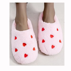 Femmes maison coeur <span class=keywords><strong>amour</strong></span> en peluche pantoufles mousse à mémoire moelleux doux pantoufles sans lacet hiver chaussures chaudes pour femmes - Product Image 6