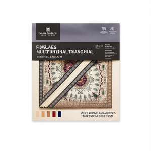 Sciarpa triangolare multifunzionale Fulares 60x135 cm con stampa floreale, leggera, stile classico per uso quotidiano - Product Image 2