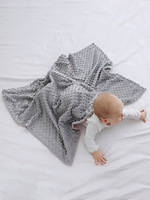 Couverture bébé en velours de pois pour nouveau-né, couleur unie, confortable, double couche minky, 100% polyester, anti-acariens, toutes saisons