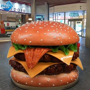 Escultura Moderna Artística Pintada a Mano de Fibra de Vidrio con Forma de Hamburguesa, Set de la <span class=keywords><strong>Sagrada</strong></span> <span class=keywords><strong>Familia</strong></span> al por Mayor, Letrero de Escaparate de Tamaño Real - Product Image 1