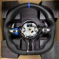 Personnalisation M Sport, bande bleue supérieure, cuir intégral, fibre de carbone pour BMW F80 M3 M550i F13 F10, cuir M4 F83 F82