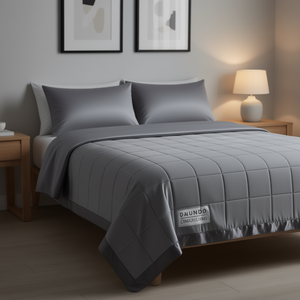 Manta para Cama Durdo, Extra Grande, Color Gris Sólido, con Ribete de Satén, Ligera, para Todas las Temporadas - Product Image 2