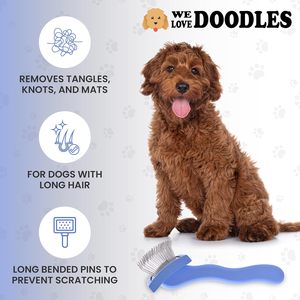Brosse ZJH pour chiens-Brosse démêlante en plastique écologique pour griffonnages et caniches (courbe moyenne) - Product Image 4