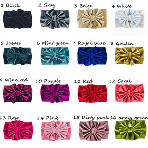 Go Party neonato bambino fascia in velluto <span class=keywords><strong>fiocco</strong></span> per <span class=keywords><strong>capelli</strong></span> Over size Floppy Bow Baby turbante Headwrap bambini ragazze accessori per <span class=keywords><strong>capelli</strong></span> - Product Image 4