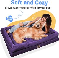 Tapis orthopédique apaisant pour chien et animal de compagnie en velours gris uni, imperméable, avec mousse alvéolée, motif dessin animé personnalisé, vente en gros Tail Stories
