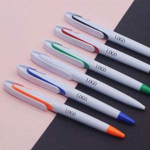 Custom Promotional Branded Plastic Print <b>Pens</b> Sublimation Blank <b>White</b> Stylo Ballpoint Full Color UV Logo Printing - Product Image 3
