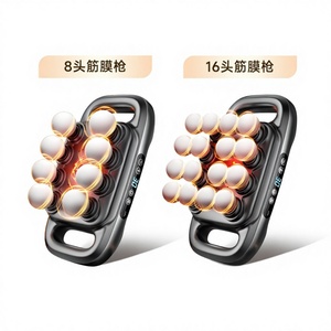 Cross-Border English-Version Custom 16-<b>Head</b> Fascia Gun ODM/OEM Multi-<b>Head</b> <b>Massager</b> Waist Leg Massage Rechargeable Model S8 - Product Image 2