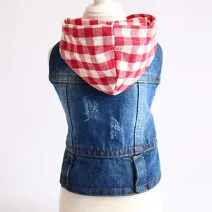 थोक पालतू कपड़े नए वसंत ग्रीष्म कुत्ता डेनिम जैकेट पिल्ला छोटे कुत्ते जींस बनियान कोट सस्ती कीमत - Product Image 2