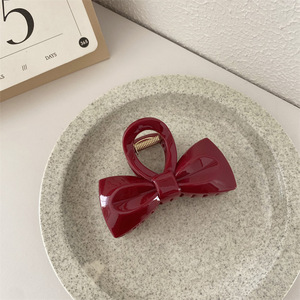 กิ๊บติดผมผู้หญิงคุณภาพสูง สไตล์มินิมอลสีพื้นน่ารักประดับโบว์ริบบิ้นหวานๆ สำหรับฤดูร้อน ทำจากพลาสติก - Product Image 5