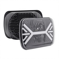 Phare de 7 pouces pour Wrangler, phare carré pour voiture, camions, véhicules tout-terrain, étanche, 90W, 12V