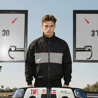 Veste de moto rembourrée d'hiver OEM en toile imperméable, personnalisable, pour course automobile Formule 1 F1 Ferrari, avec fermeture éclair et impression couleur personnalisée