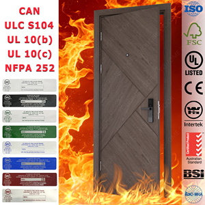 Porte di Sicurezza Ignifughe per Camere d'Albergo a 5 Stelle, Certificazione U-<span class=keywords><strong>L</strong></span>, Resistenti al Fuoco per 60 Minuti, Porte in Legno - Product Image 1